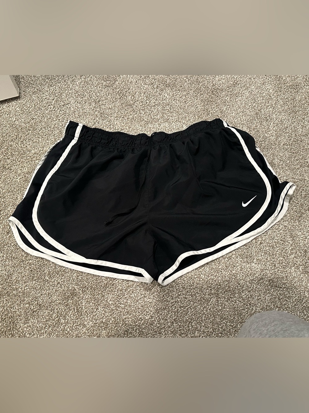 Nike Women's Black Athletic Shorts with White Piping